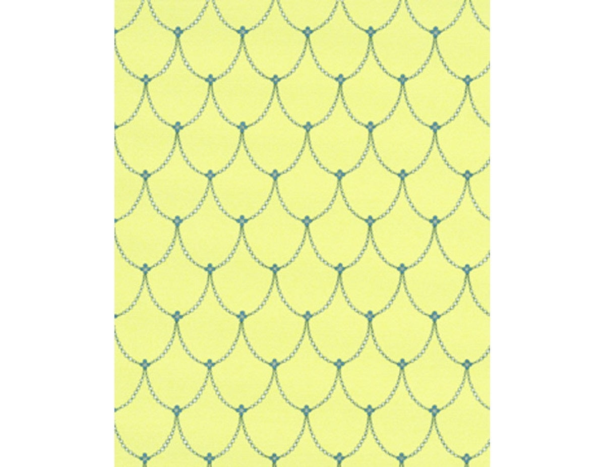 Trellis Drops Beads Yellow Blue 7303-03 Wallpaper