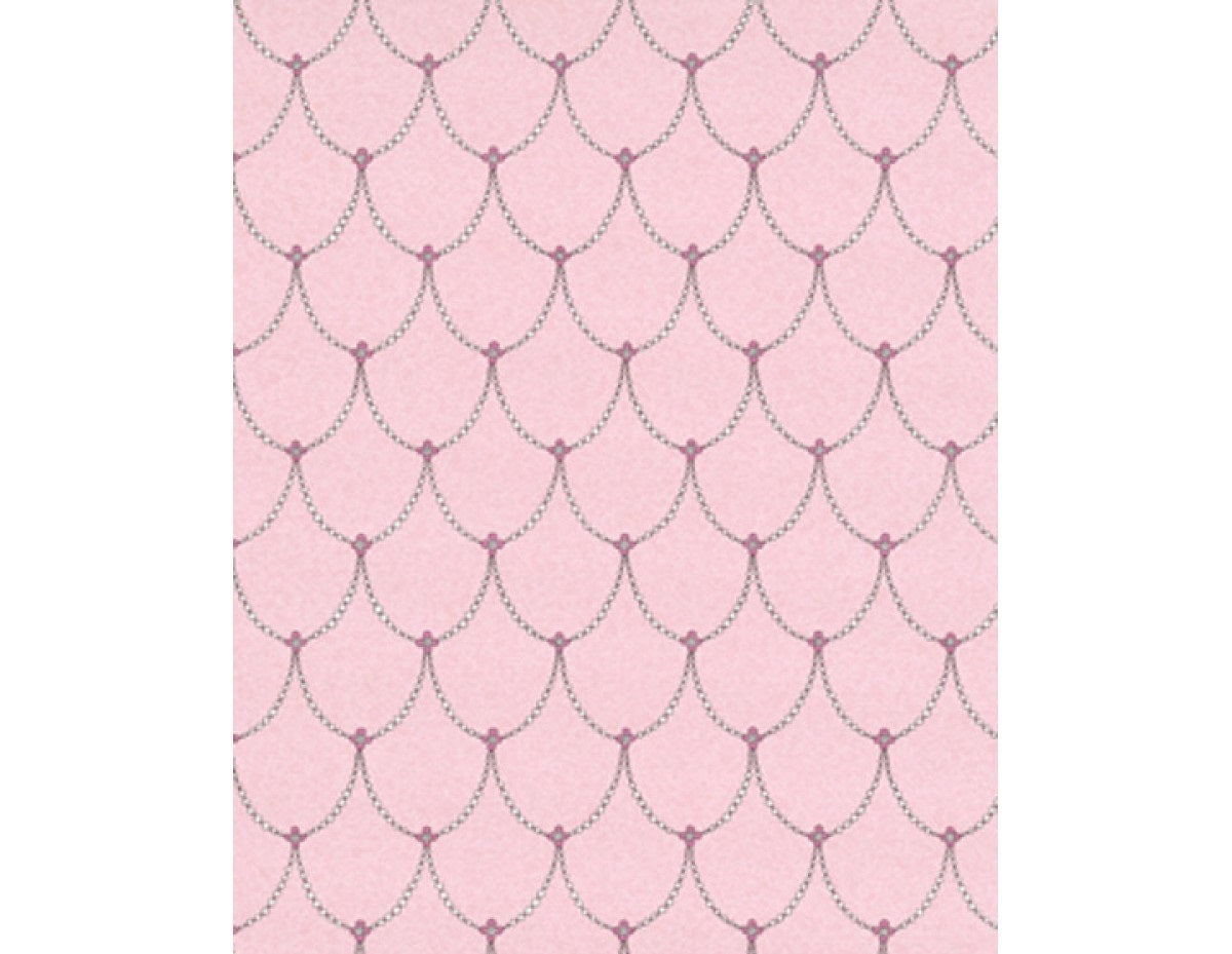 Trellis Drops Beads Rose Pink 7303-05 Wallpaper