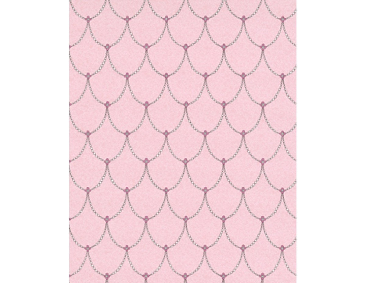 Trellis Drops Beads Rose Pink 7303-05 Wallpaper