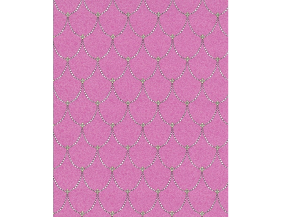 Trellis Drops Beads Pink 7303-17 Wallpaper