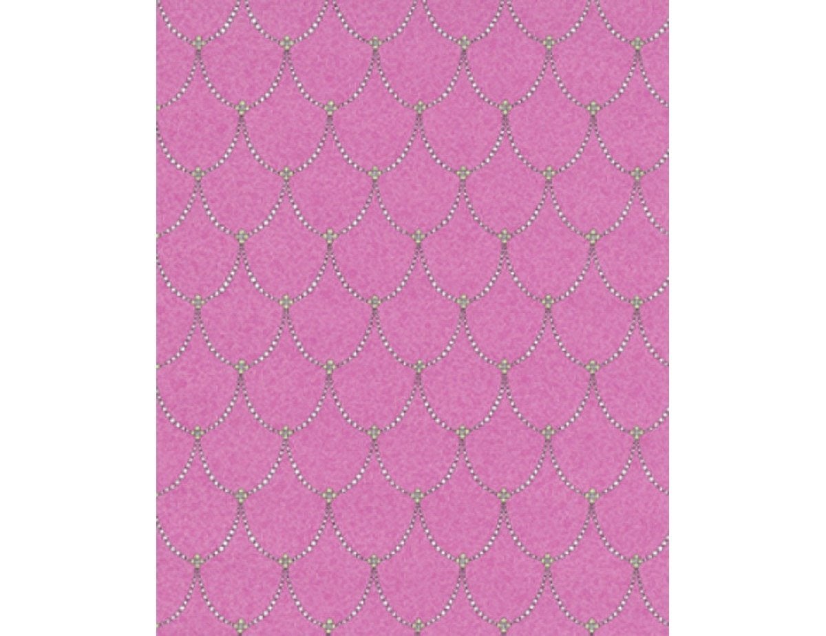 Trellis Drops Beads Pink 7303-17 Wallpaper