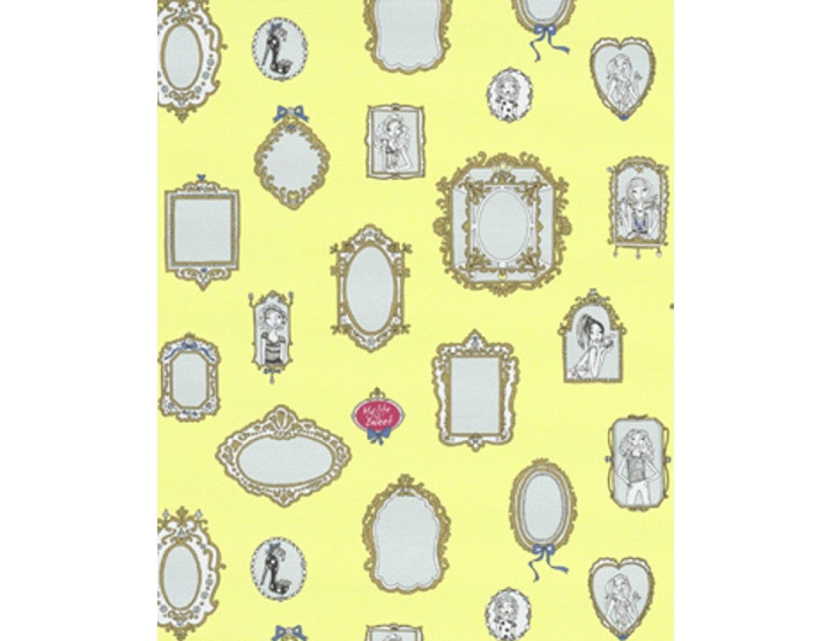Mirror Frames White Yellow 7307-03 Wallpaper