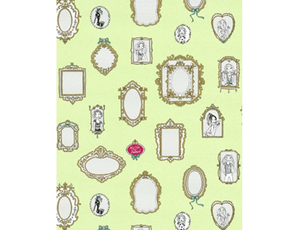 Mirror Frames White Green 7307-07 Wallpaper