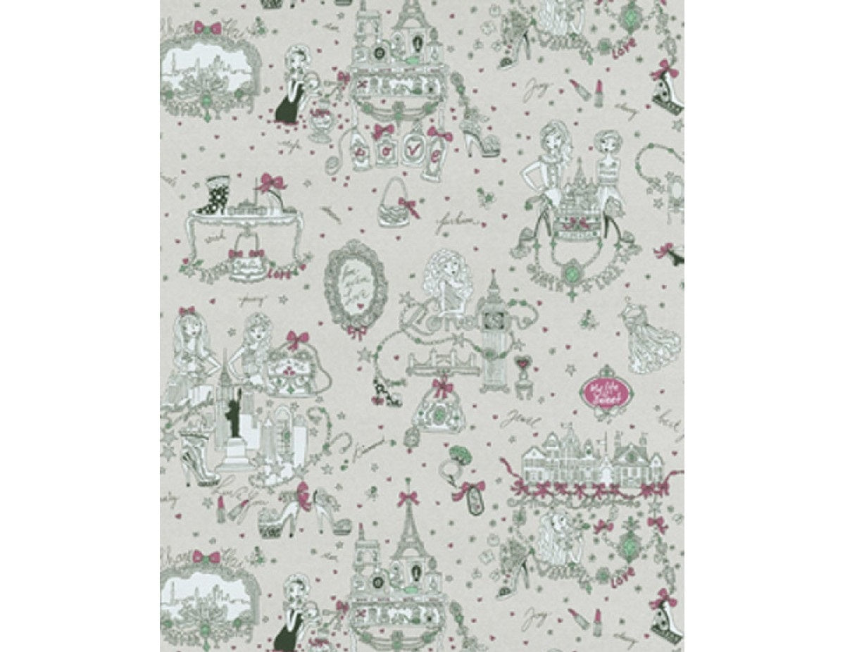 Landmarks Articles Grey Pink 7310-10 Wallpaper