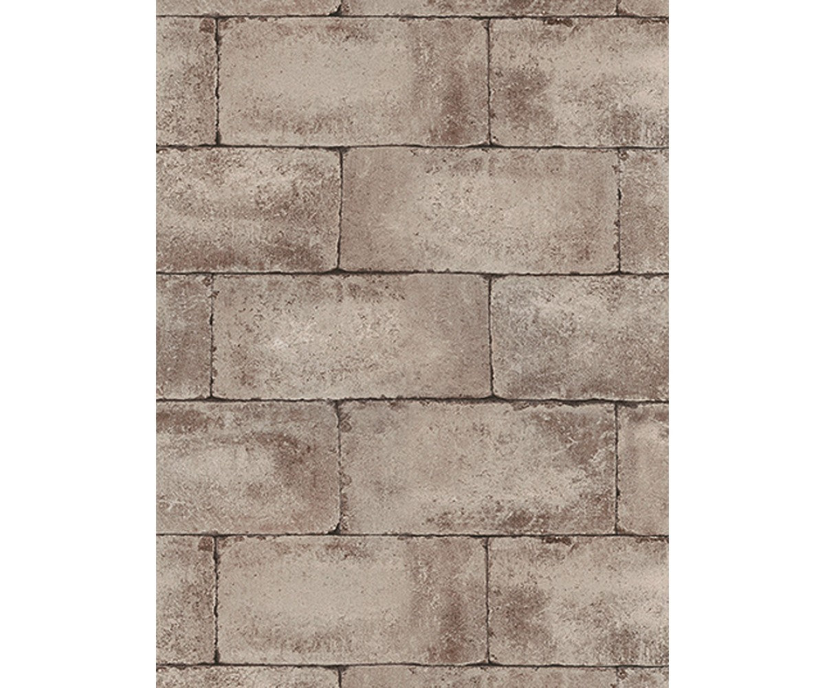 Blocks Structured Brown 7320-11 Wallpaper