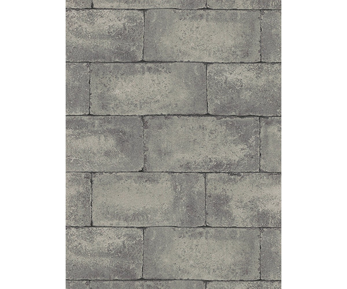 Blocks Structured Black 7320-15 Wallpaper