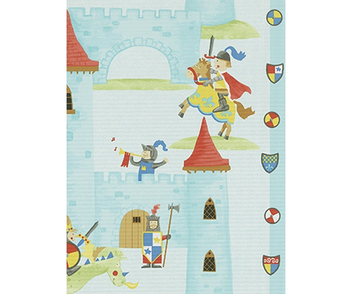 Dragon Castle Stripes Blue 7327-08 Wallpaper