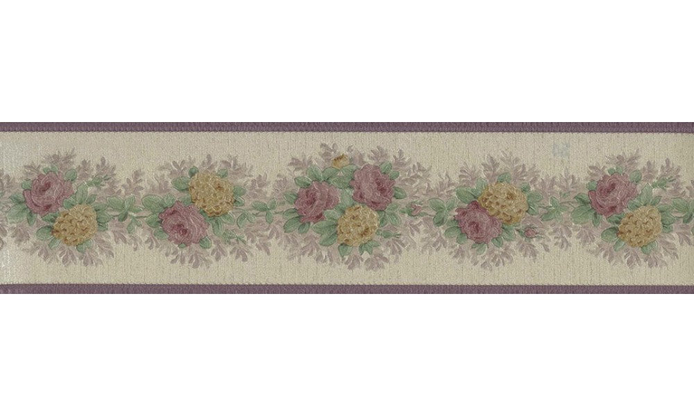 Pruple White Pink Yellow Roses 31616080 Wallpaper Border