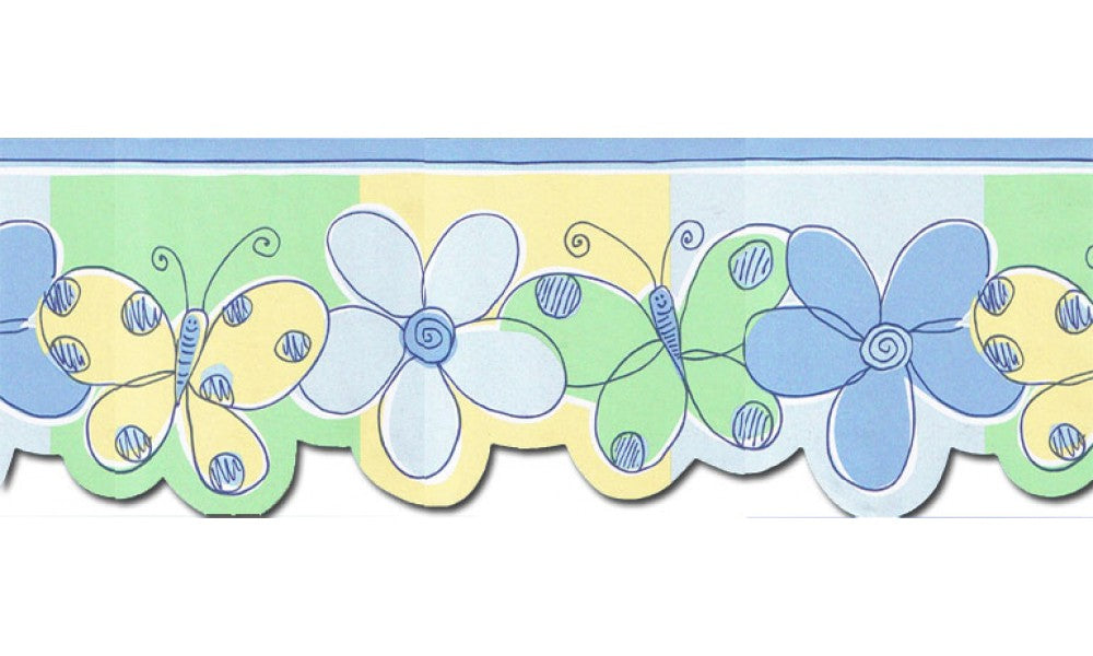Butterfly Flower JFM2803DB Wallpaper Border