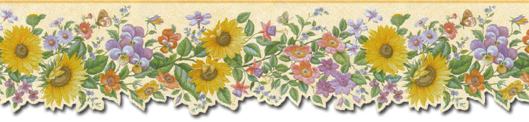 Sunflower Pansy 222B49514 Wallpaper Border