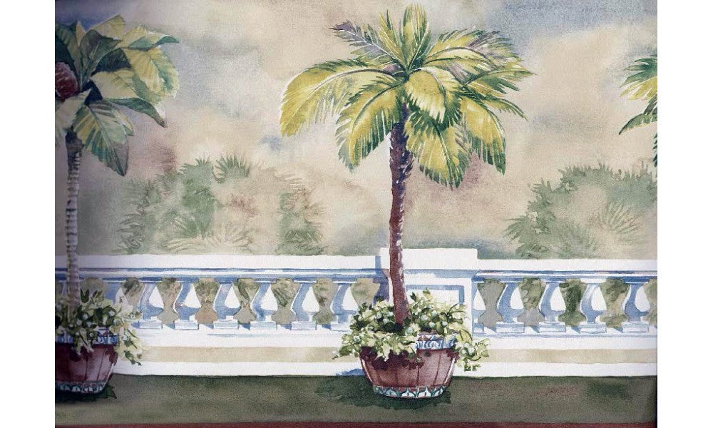 Palm Tree on Balcony BB75966 Wallpaper Border