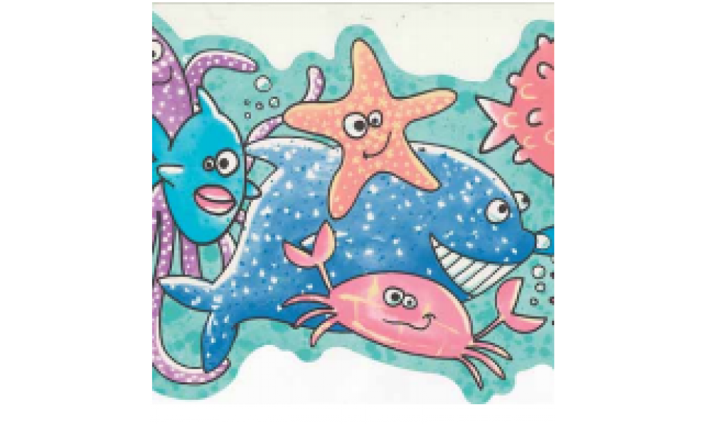 Light Blue Pink Under The Sea JK14223 Wallpaper Border