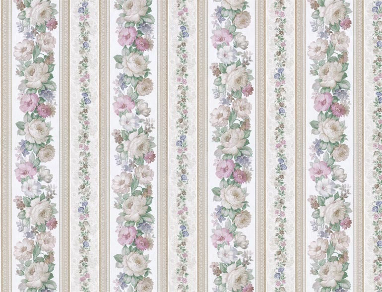 Kitchen Floral Stripes Marquis 79008 Wallpaper