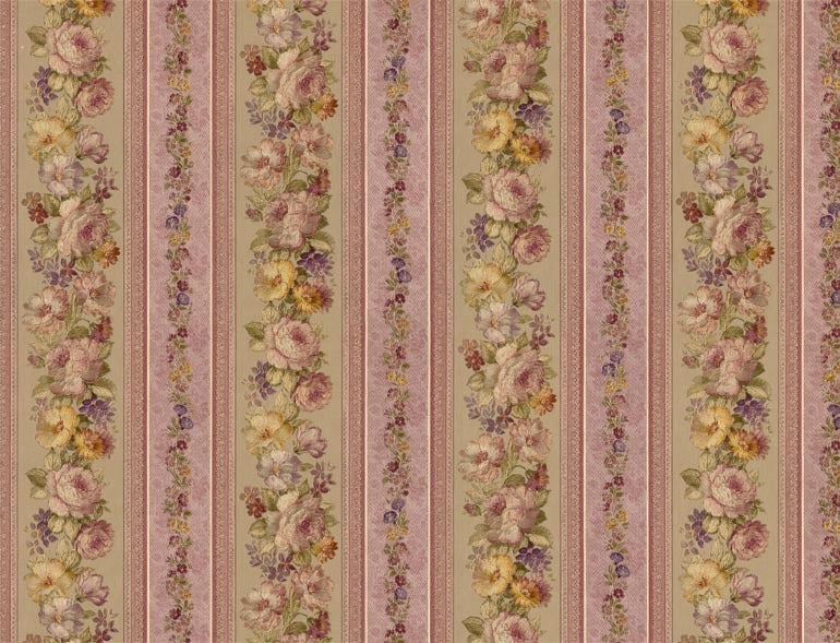 Kitchen Floral Stripes Marquis 79011 Wallpaper