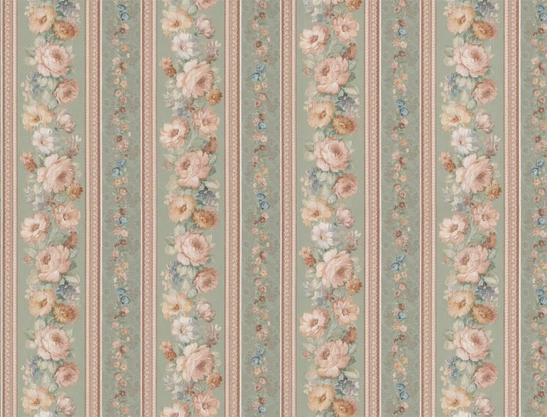 Stripes Flowers 79012 Wallpaper