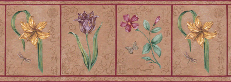 Iris Dragonfly B867231 Wallpaper Border
