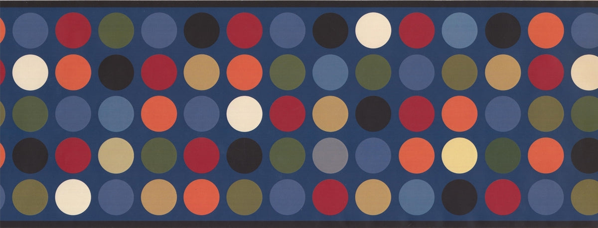 Colorful Circles Aegean Blue WK9385B Wallpaper Border