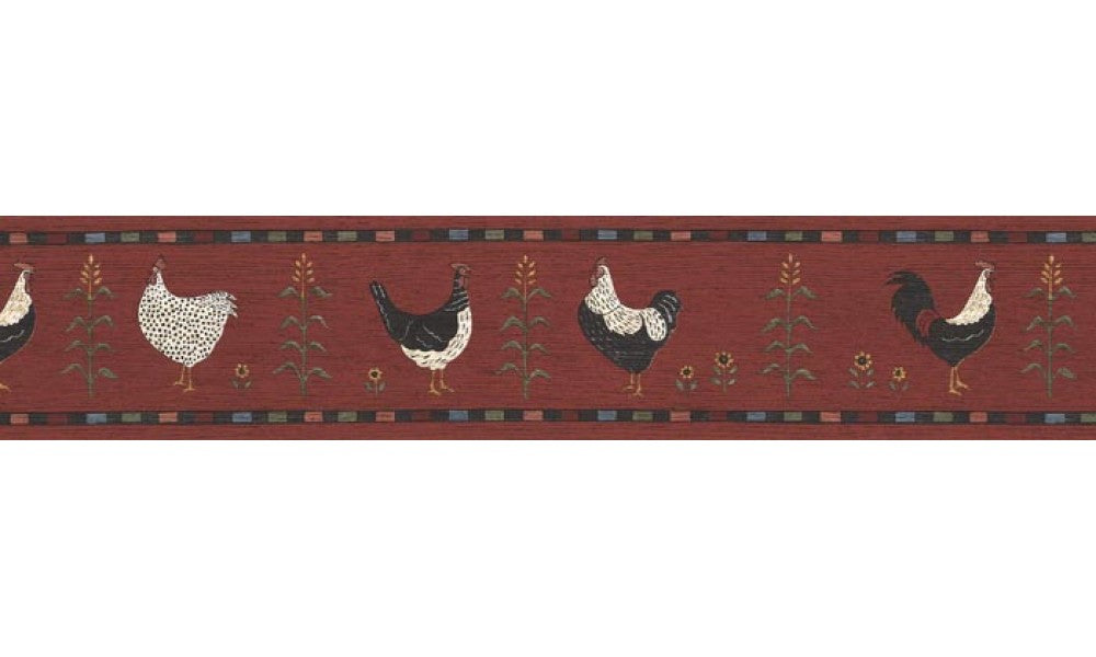 Roosters B75690 Wallpaper Border