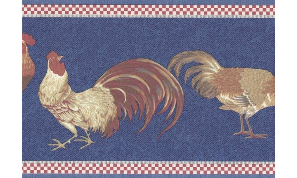 Red Blue Roosters KCB82072 Wallpaper Border