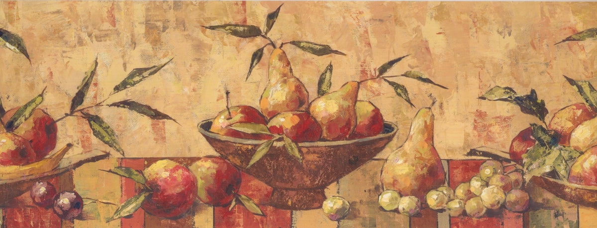 Faux Paint Pear Apple Plum Grapes BE10122B Wallpaper Border