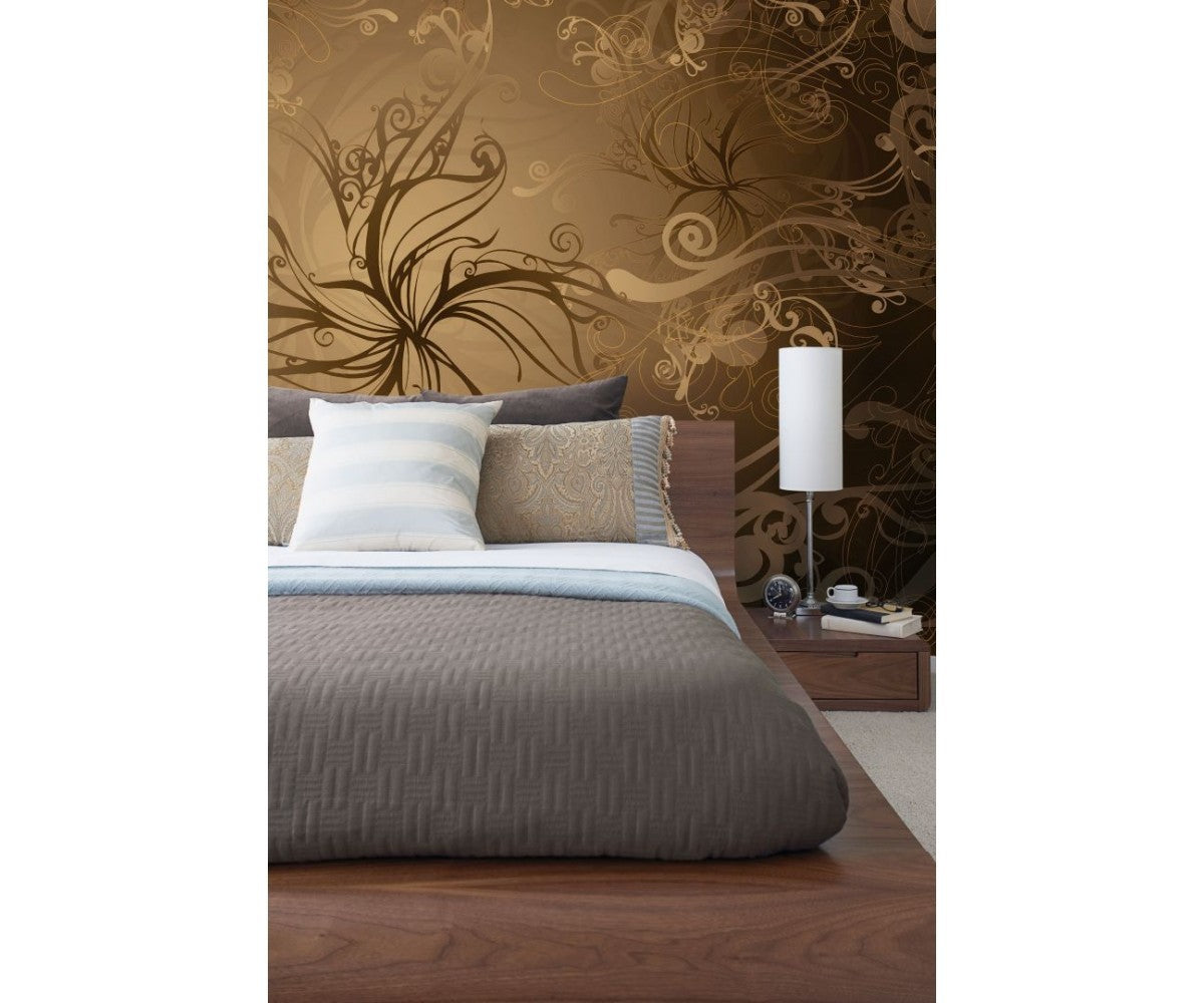 Gold Floral 8-703 Wall Mural