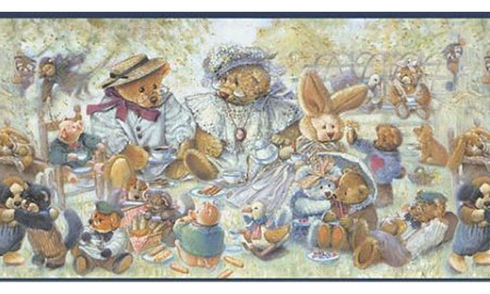 Blue Stuffed Animals JJ2900 Wallpaper Border