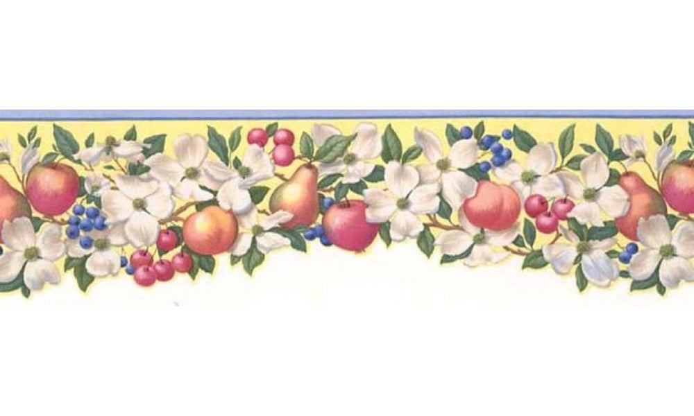 Light Blue Fruit Scalloped 576574 Wallpaper Border