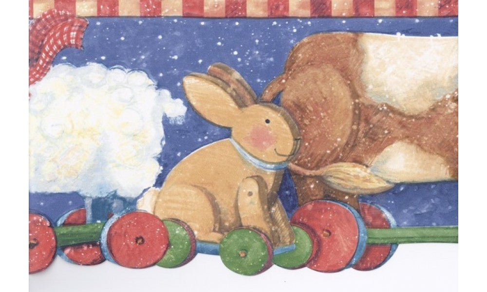 Red Yellow Winter Kids Toy Animals SU75938 Wallpaper Border