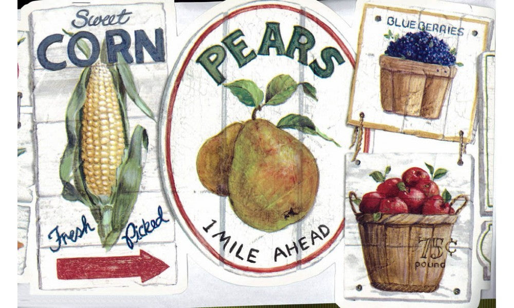 White Fresh Fruit Collections AAI8151 Wallpaper Border