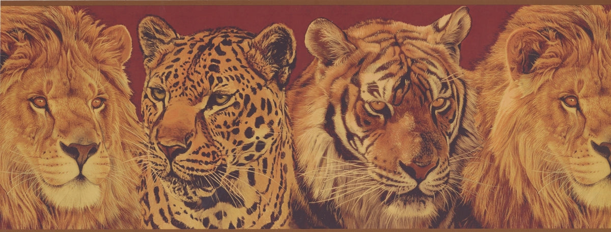 Lion Leopard Tiger Wild Animals BE10612MB Wallpaper Border