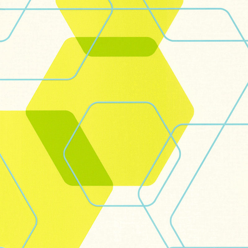 Graphic Hexagonal Prints Yellow Blue 880710 Wallpaper