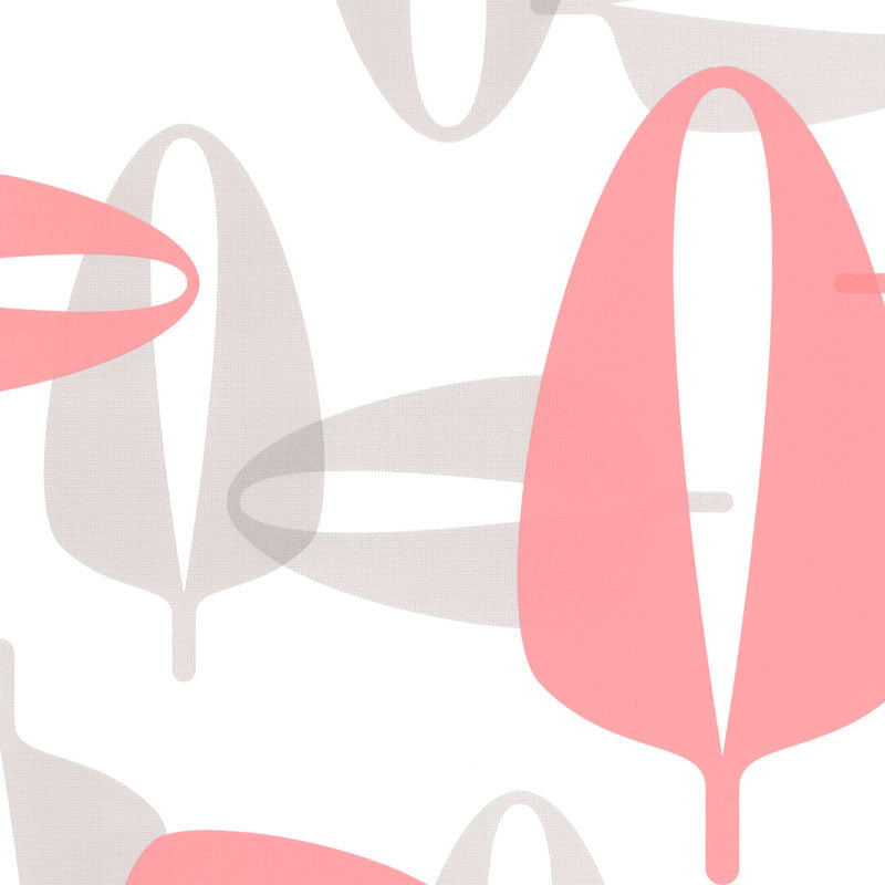 Graphical Leaves Pink Grey 881335 Wallpaper