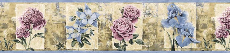 Roses Blue SP76469 Wallpaper Border