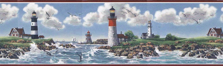 Nautical Lighthouse TA39006B Wallpaper Border