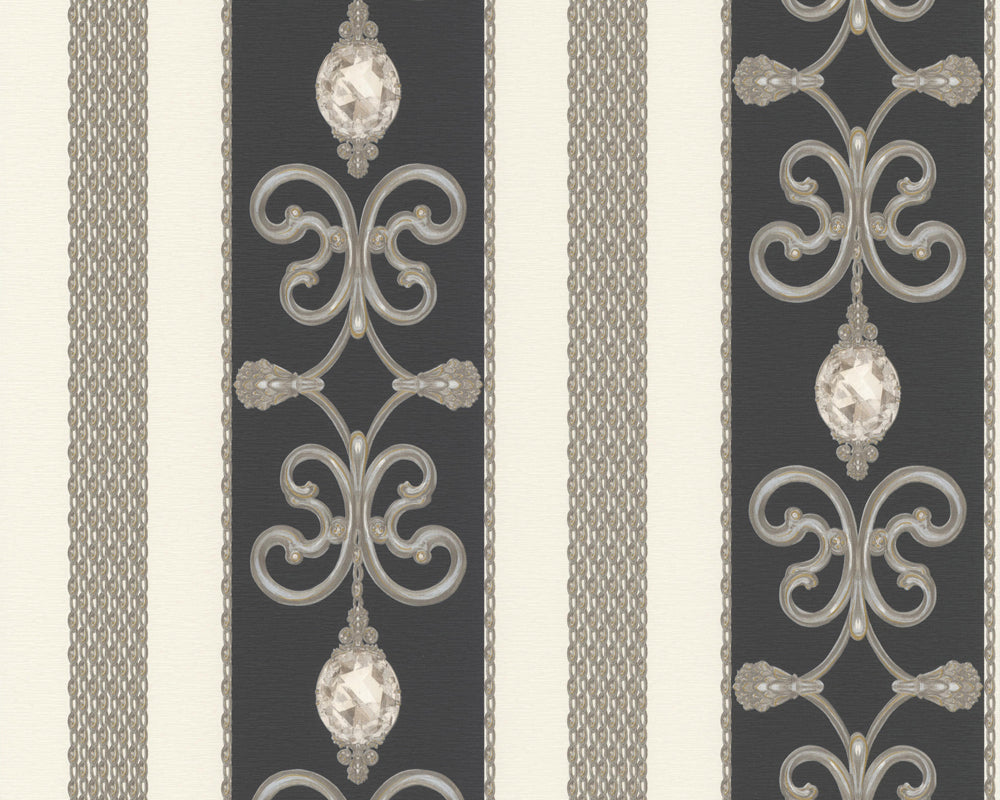 Metallic Black Black & White 3 891334 Wallpaper