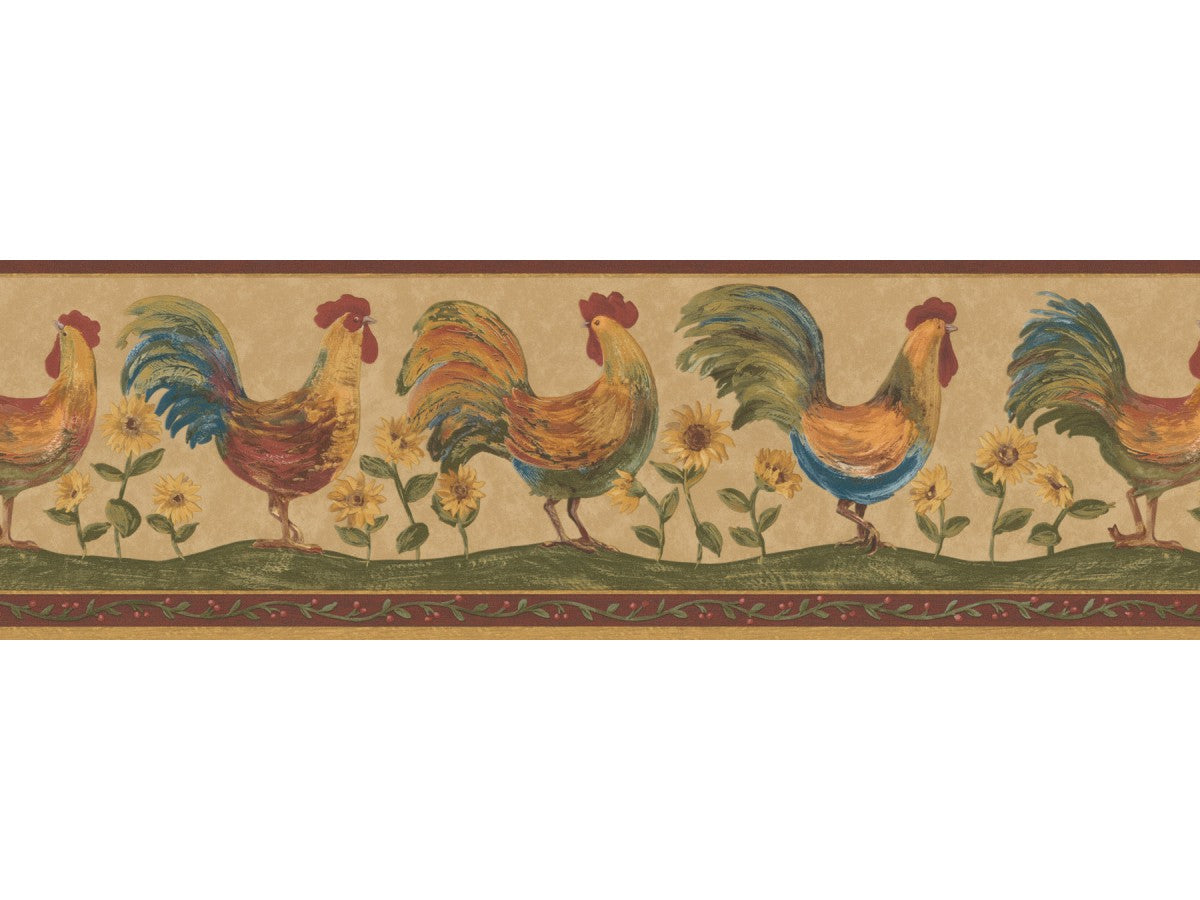 Roosters 131H3127B Wallpaper Border