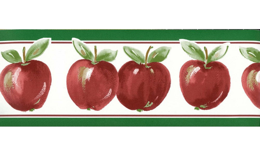 Green Red Running apple KT77928 Wallpaper Border