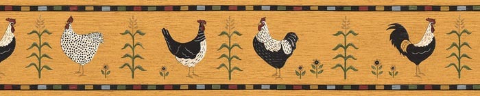 Roosters Hen  AP75689 Wallpaper Border