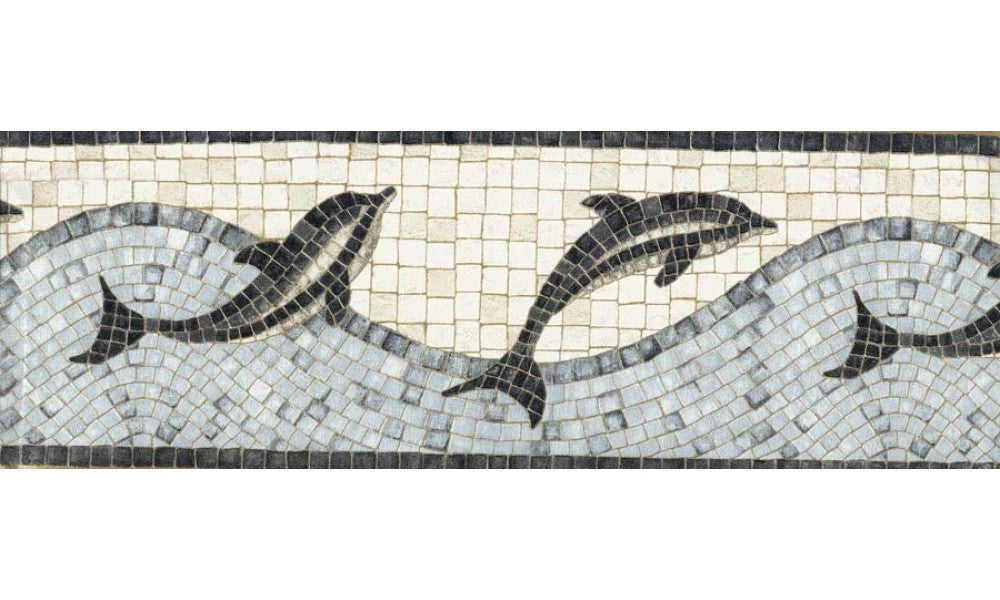 Tiled Dolphine 49068 Wallpaper Border