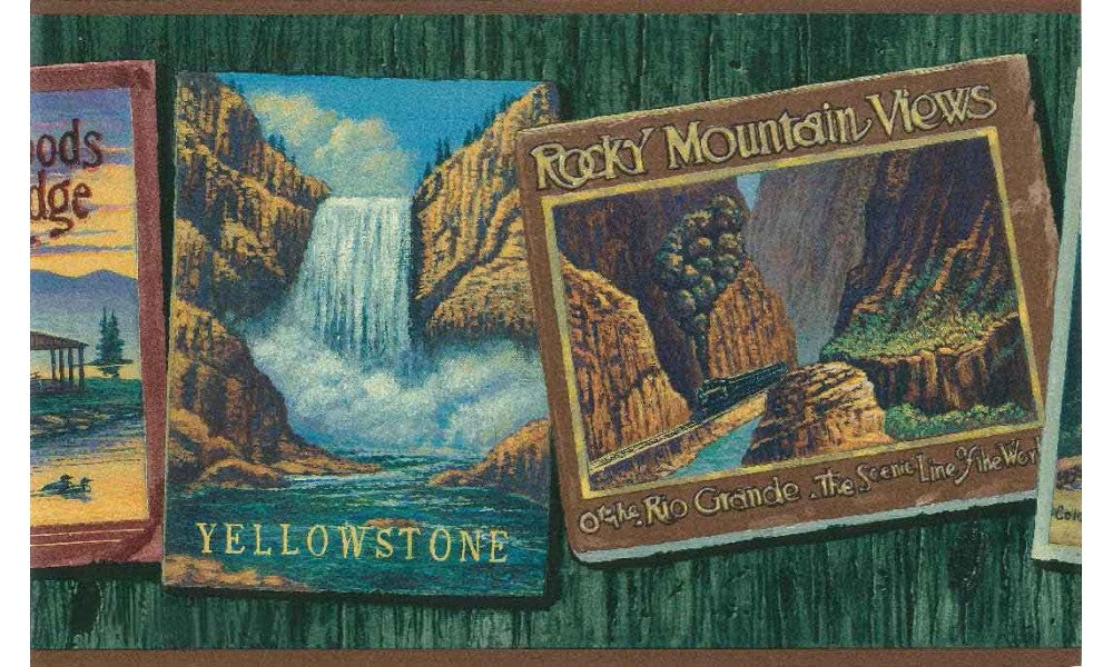 Rock Mountain Views Photo Frame LM9028 Wallpaper Border