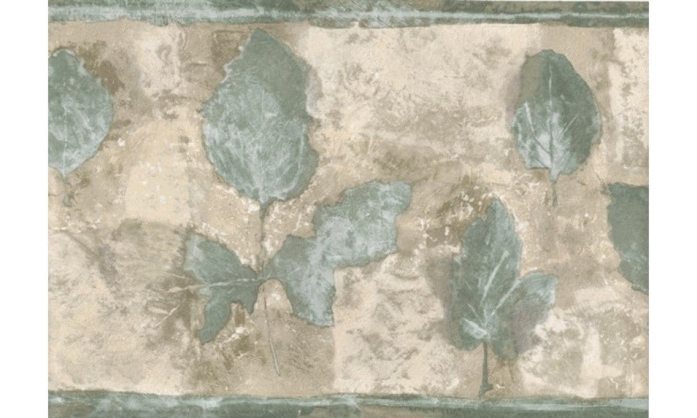 Green Cream Olive Leaf FT75797B Wallpaper Border
