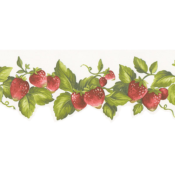 Red White Strawberries FK72635DC Wallpaper Border