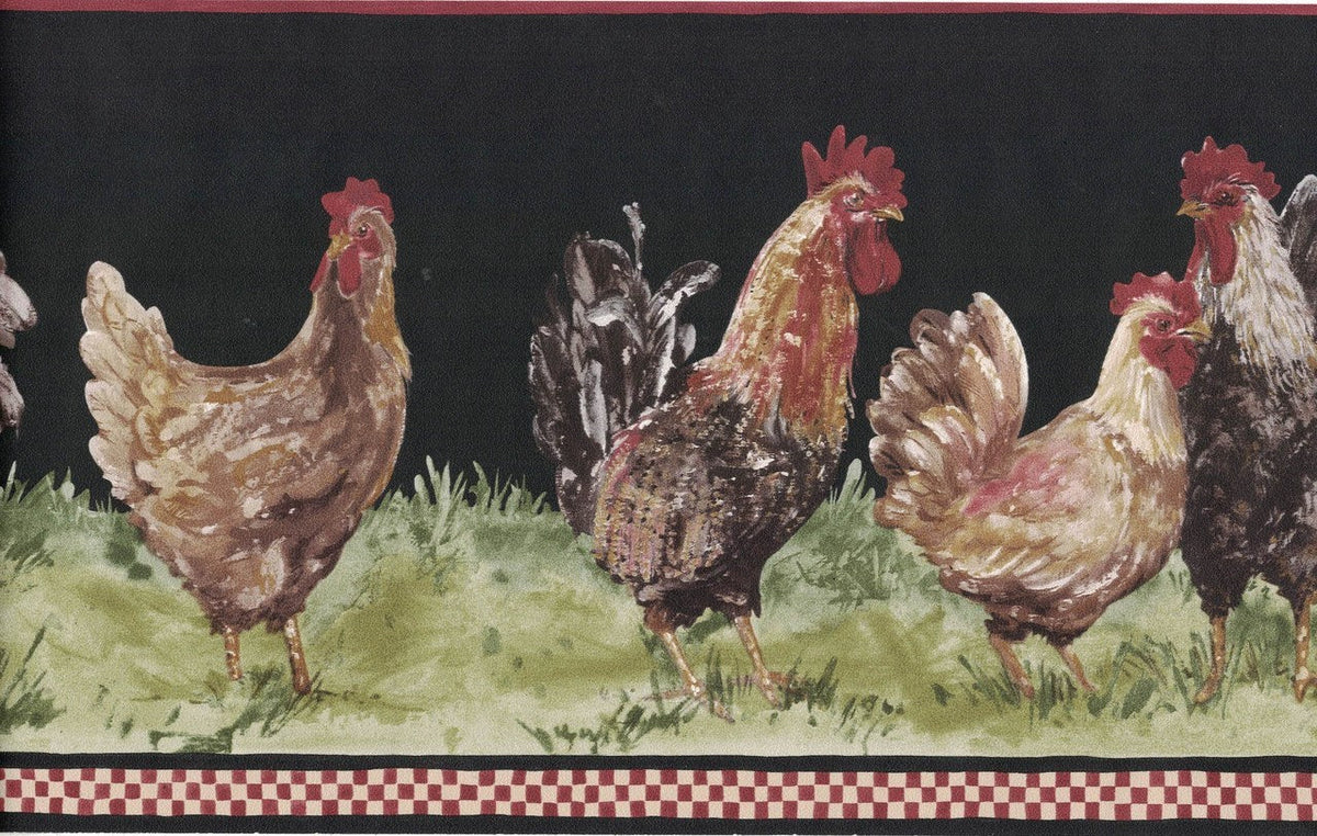 Roosters CH49073B Wallpaper Border