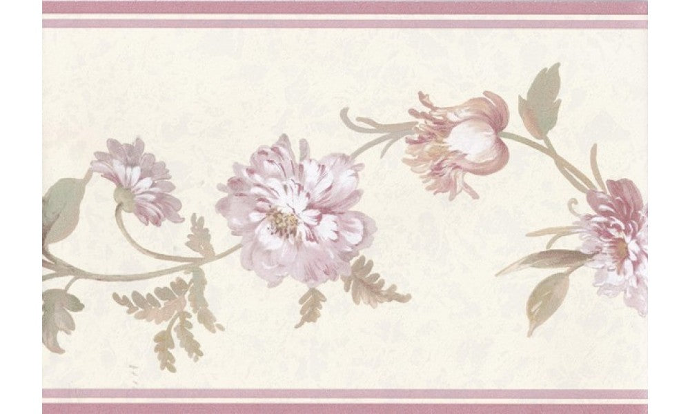 Pink White Elegant Floral 51306040 Wallpaper Border