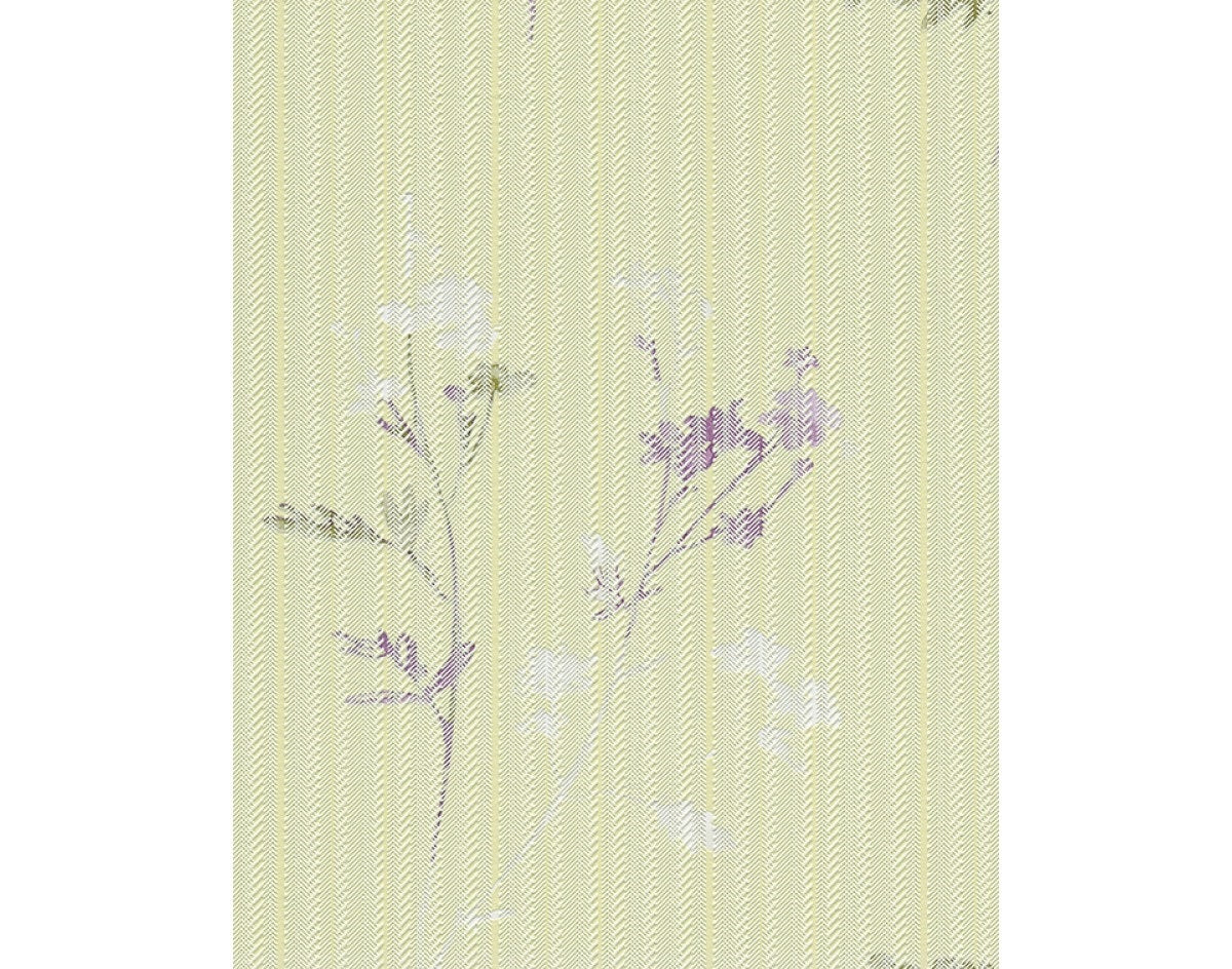 Slashed Stripes Floral Motifs Green Purple 933331 Wallpaper