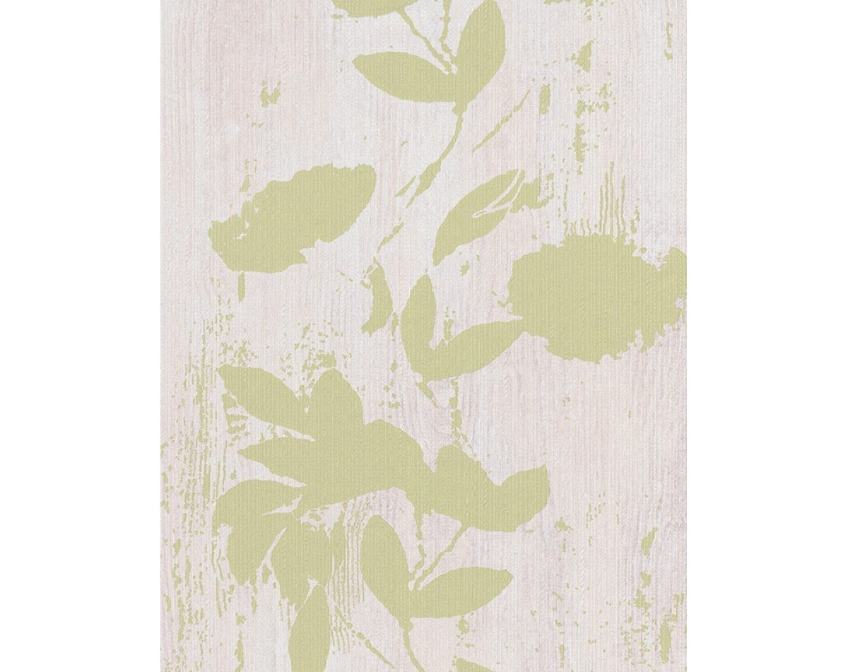 Floral Stripes Green Beige 933812 Wallpaper