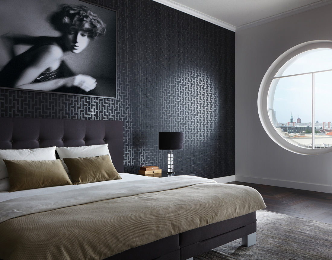Metallic Black Black & White 3 939371 Wallpaper