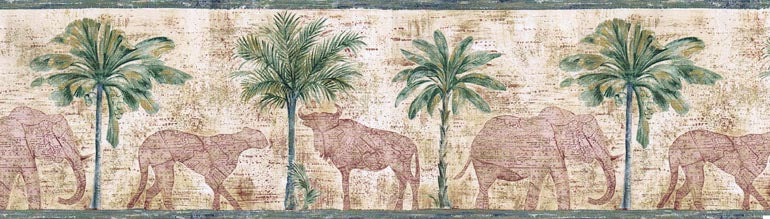 Palm Tree Elephants 5804453 Wallpaper Border