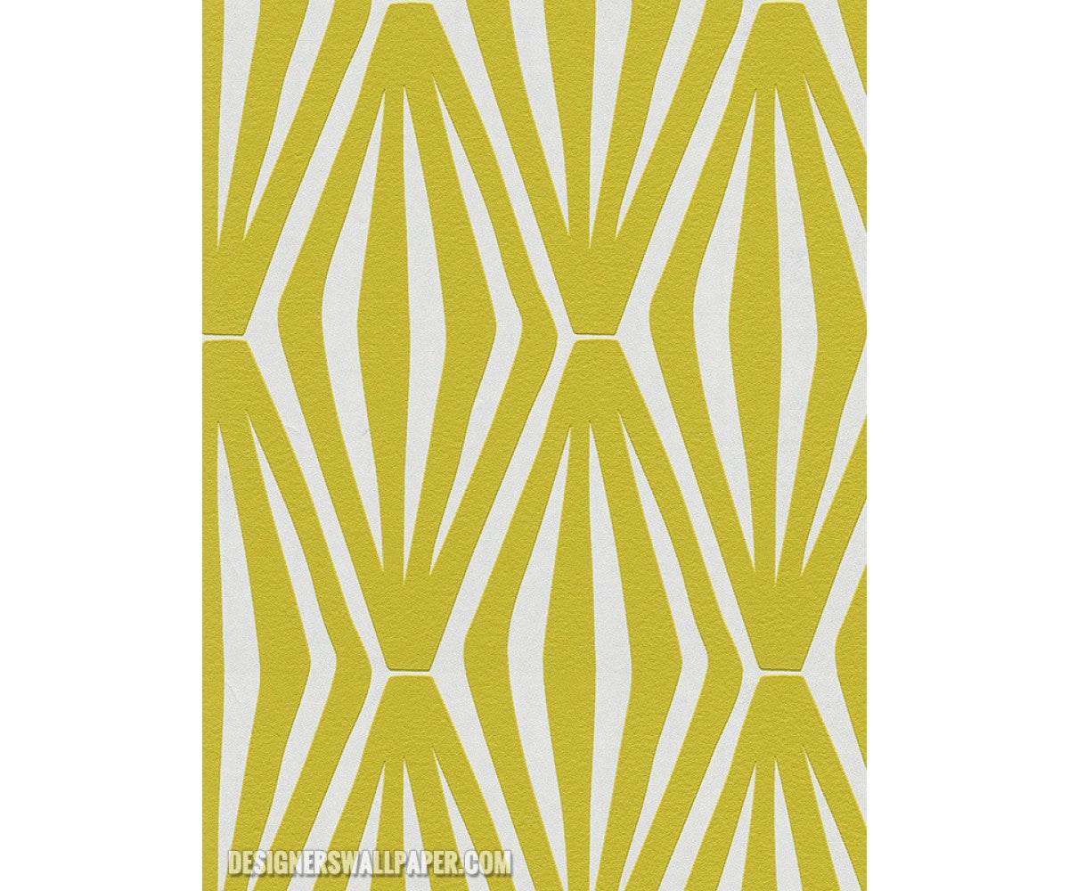 Graphic Geometric Lemon Green Metallic 944023 Wallpaper