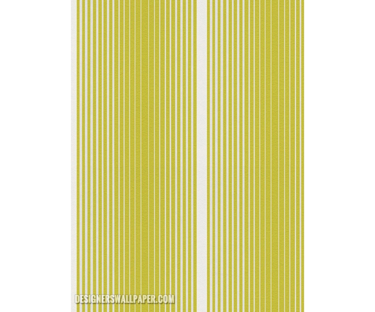 Graphic Stripes Lemon Green Metallic 944221 Wallpaper